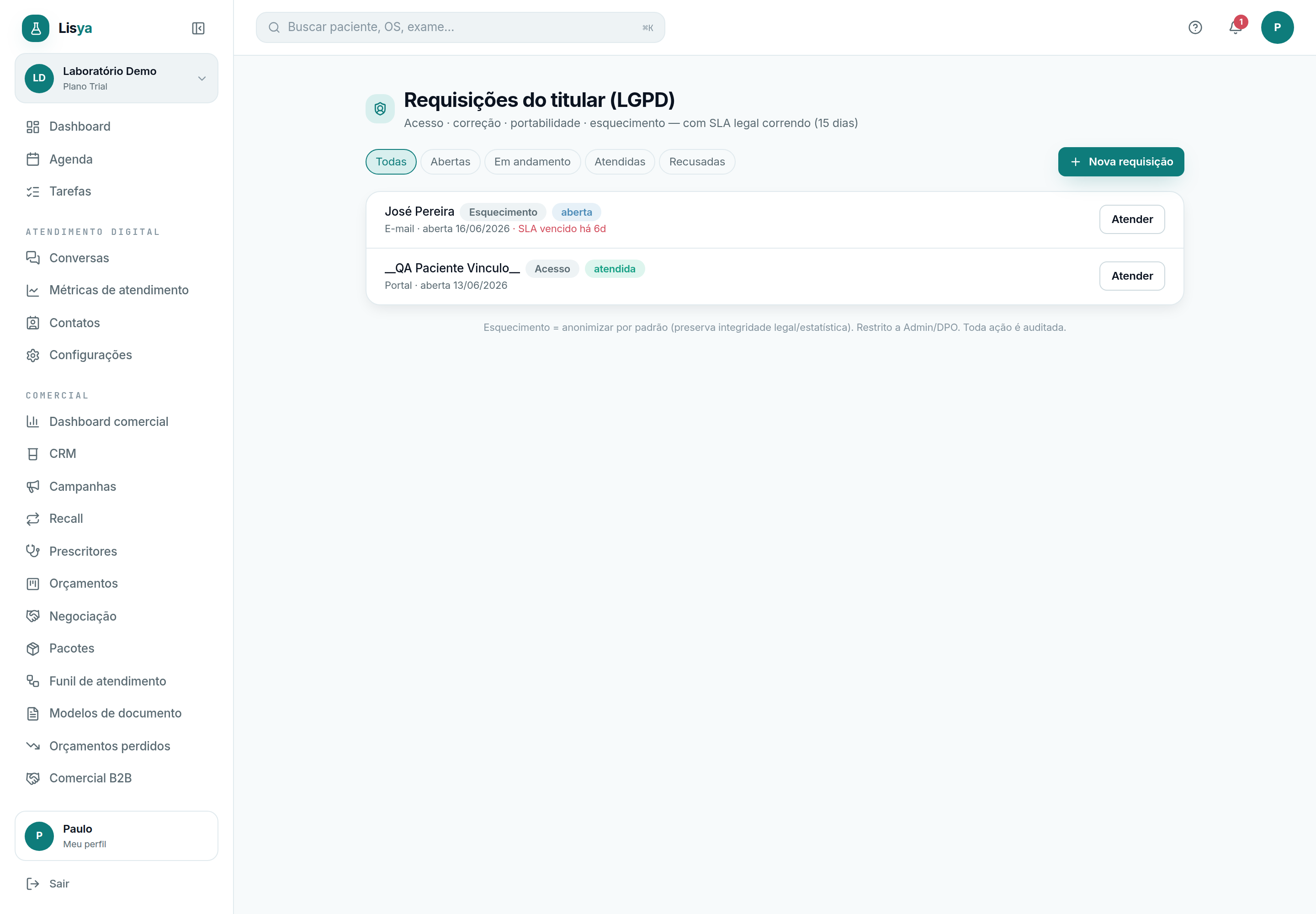 Requisições do titular (LGPD): responder no prazo legal