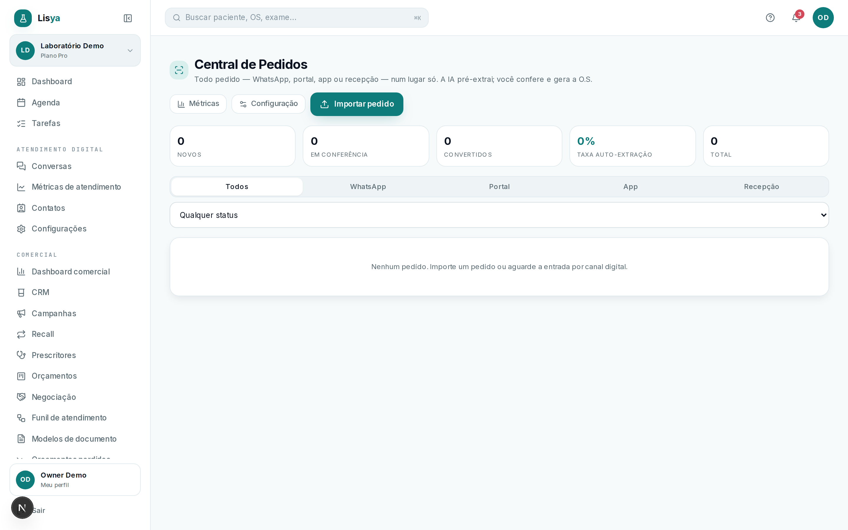 Atendimento & Pedidos — tela 2