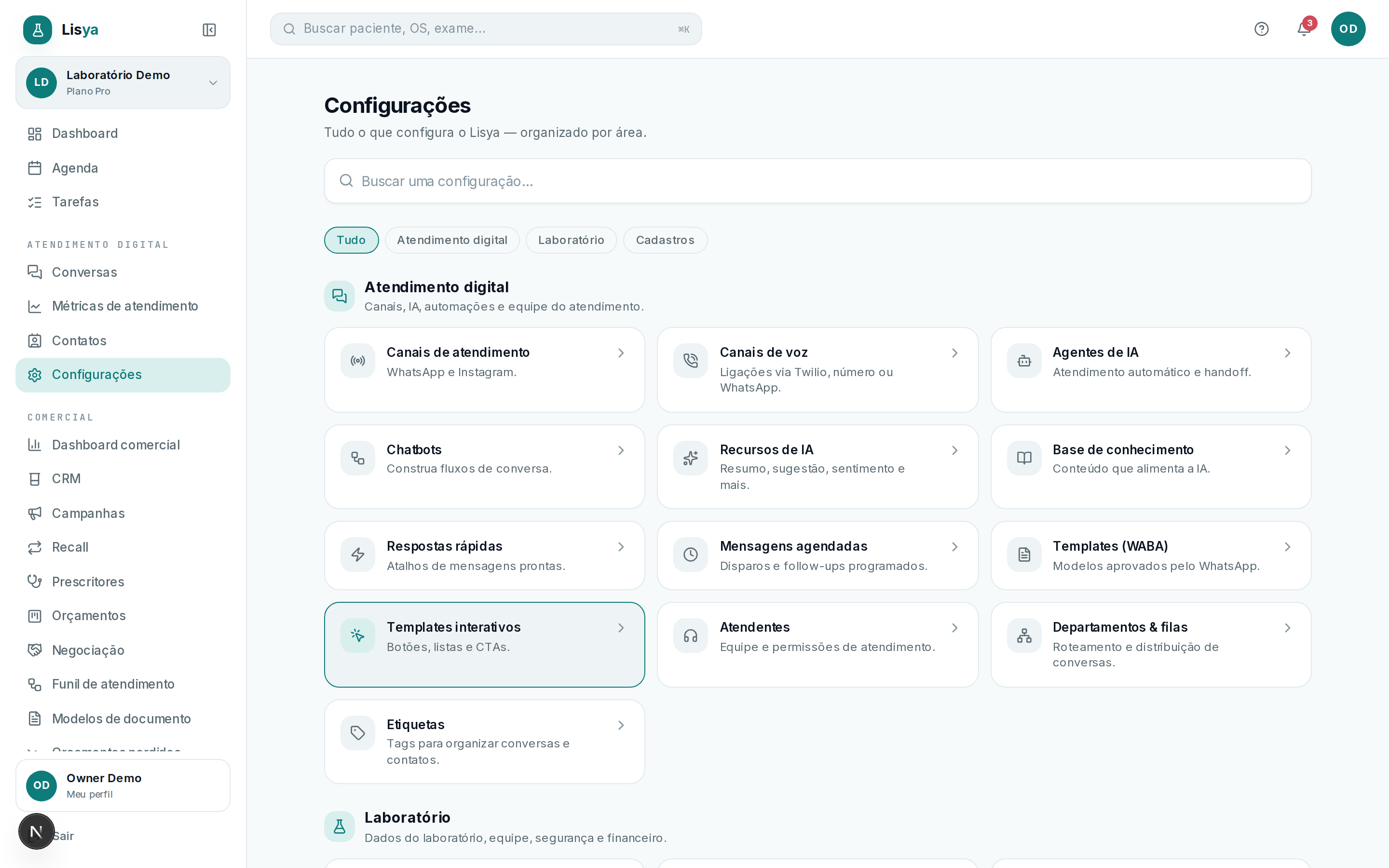 Plataforma & Integrações — tela 2